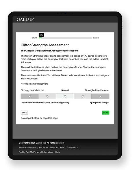 gallup survey - cliftonstrengths assessment